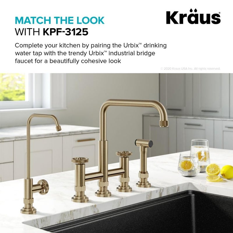 KRAUS Urbix 100% Lead-Free Kitchen Water Filter Faucet in Brushed Gold, FF-101BG - Image 4